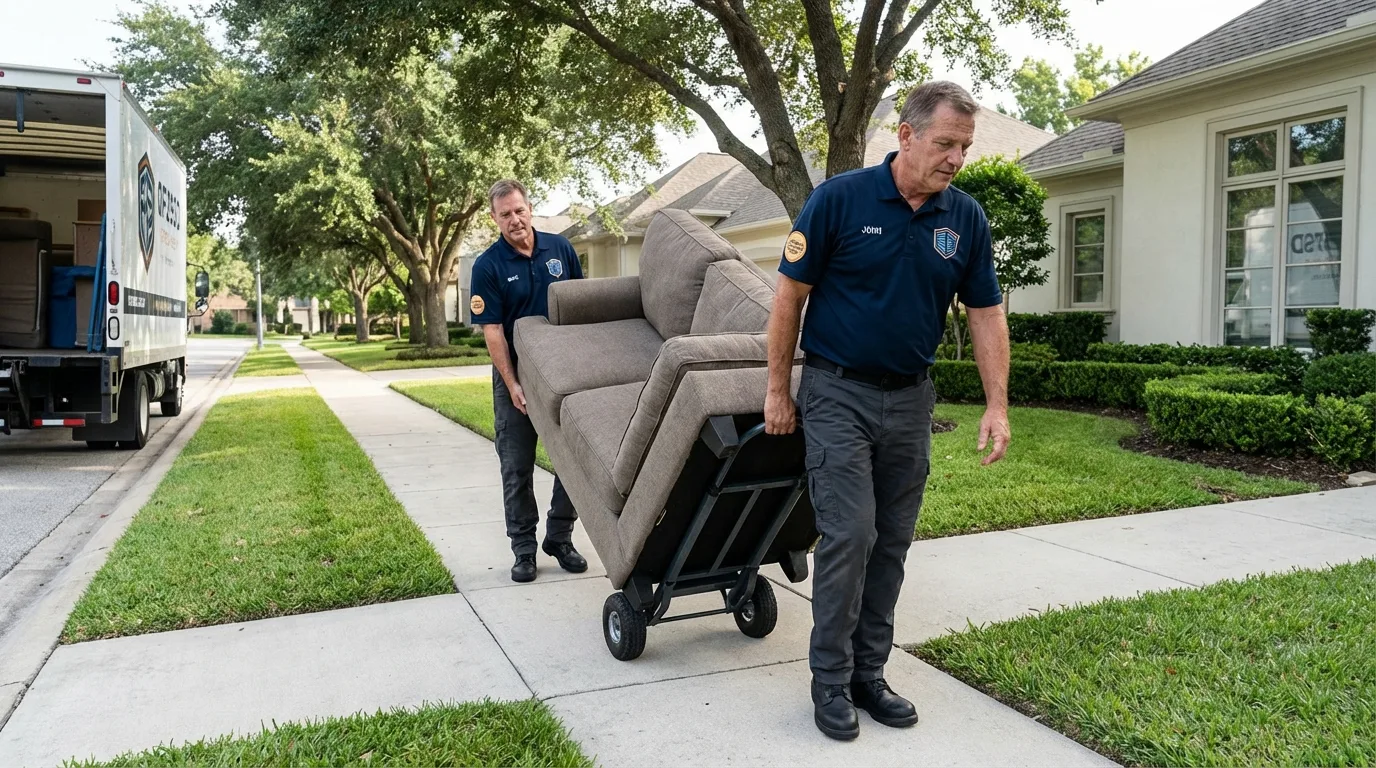 Local residential moving crew loading furniture in West Yellowstone, MT