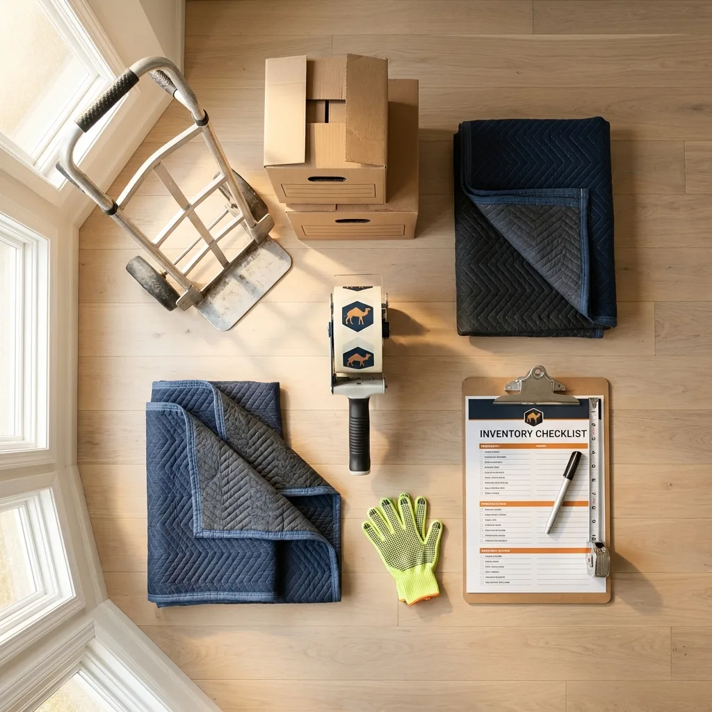 Professional moving supplies and packing materials layout for West Yellowstone residential relocations