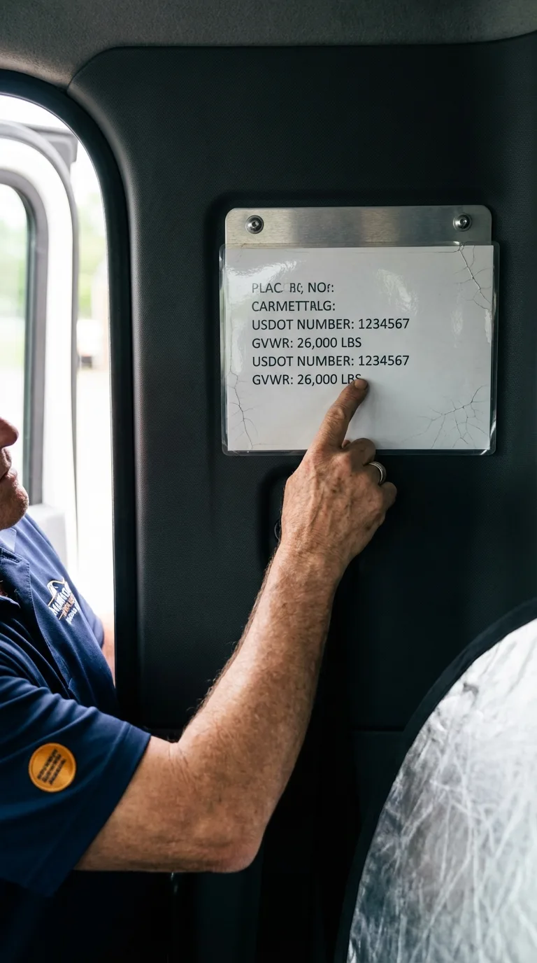 USDOT licensing placard verification in West Yellowstone